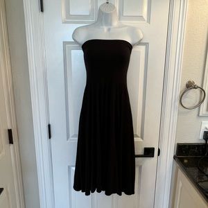 Strapless black tube dress